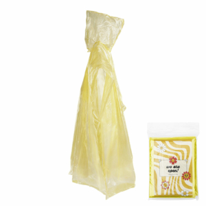 Light poncho yellow with paper card in bag